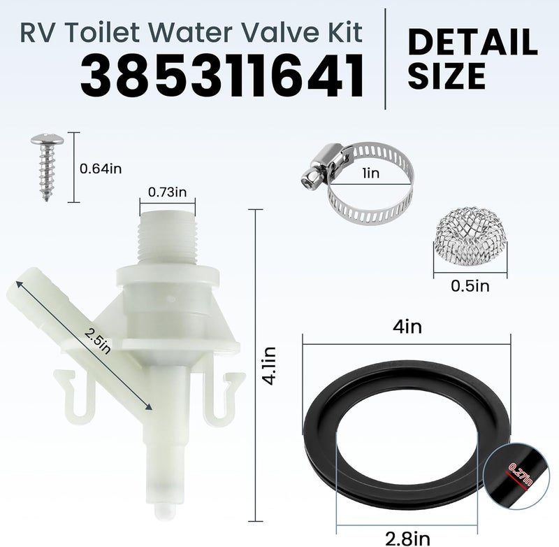 Fetechmate 385311641 RV Toilet Valve Kit with 385311658 Flush Ball Seal Compatible with Dom-etic 300, 301, 310, 311, 320, 321 Series Pedal-Flush Toilets RV Toilet Parts Seal for Camper Toilet - 1 Set - Image 3